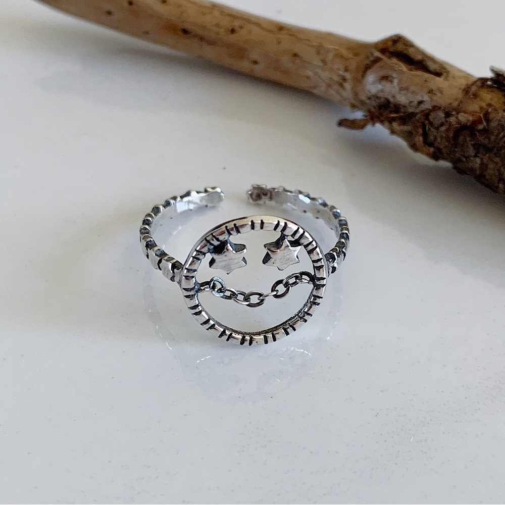 Smiley Face Ring happy face ring smile ring sterling silver ring